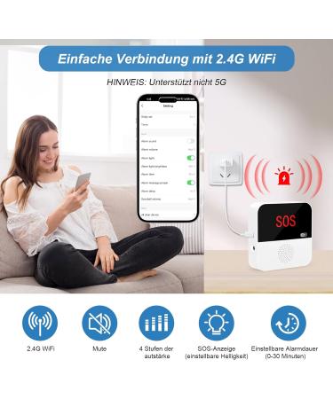 Chunhee Smart Emergency Button for Seniors | Tuya WiFi SOS Alert System - 2 Buttons & 1 Recipient - Ideal for Elderly & Handicapped Care - Buy Online on GoSupps.com