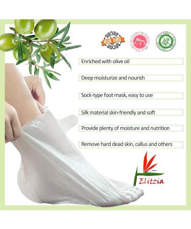 Elitzia ETMM04 Foot Mask - Moisturizing & Repairing Foot Care for Men & Women | 5 Olive Oil Infused Treatments - Buy Online on GoSupps.com