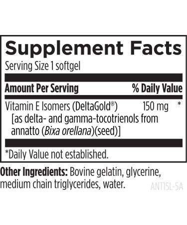 Designs for Health Annatto-E 150mg Tocotrienols - DeltaGold Vitamin E Complex Supplement with Delta + Gamma Tocotrienols - Cardiovascular Healthy Aging + Antioxidant Support - Non-GMO (60 Softgels) 60 Count (Pack of 1) - Buy Online on GoSupps.com