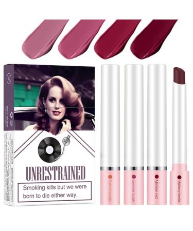 Lana Del Rey 4-Pack Long-Lasting Matte Lipsticks - Non-Sticky Long-Lasting Lipstick - Non-Stick Matte Velvet Finish - Highly Pigmented Velvet