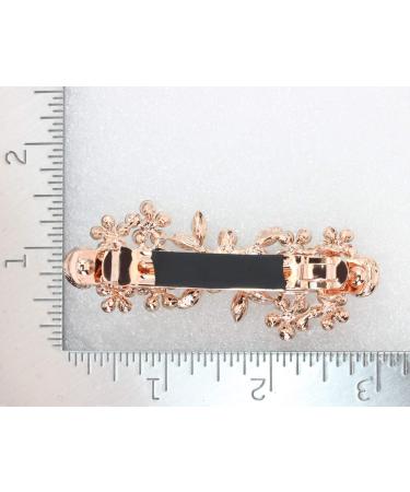 Faship Smoked Topaz Color Brown Crystal Floral Hair Barrette Clip - Buy Online on GoSupps.com