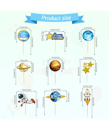 NICENEEDED 36 Pcs Space Astronaut Cupcake Toppers Rocket Planet Trip to the Moon Cupcake Picks Out of Space Food Picks with Sticks Outer Space Themed Party Cake Decorations Supplies - Buy Online on GoSupps.com