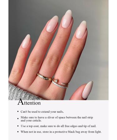 Buy Semi Cured Gel Nail Strips - Jelly White 20 PCS | Easy to Use Gel Nail Wraps for Salon Quality Nails | UV Light Required - Buy Online on GoSupps.com