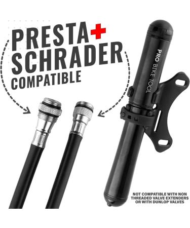 Premium Mini Bike Pump - High Pressure PSI - Presta and Schrader Valves - Ideal for Road and Mountain Bikes - Black - Buy Online on GoSupps.com