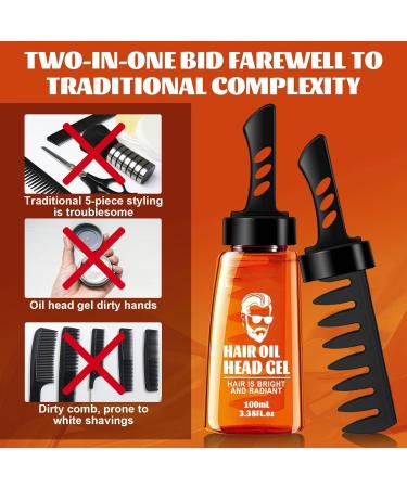 2 in 1 Hair Wax Gel With Comb Men Hair Setting Gel with Dip Comb Long Lasting Lightweight Hair Styling Gel for Men (1PC) - Buy Online on GoSupps.com