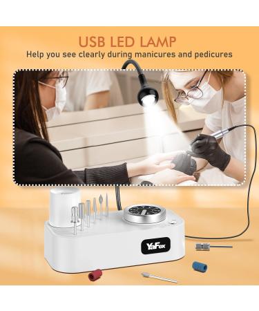 Yafex 11-in-1 Electric Nail Cutter - 35000 RPM Nail Milling Mills with LED Lamp | Professional Gel Nail Manicure & Pedicure Set (Gray) - Buy Online on GoSupps.com