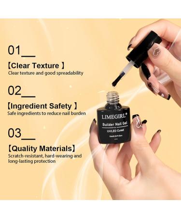 Builder Gel for Nails 10ml Clear Gel Nail Polish 7 In 1 Brush On Gel Builder for Nails Extension Hard Gel Builder Nail Strengthen Extension Gel Base Gel Rhinestone False Nail Tips Glue Gel - Buy Online on GoSupps.com