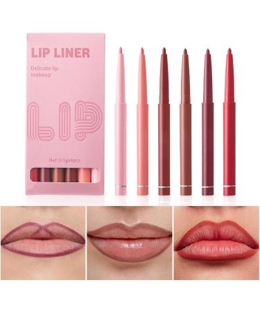  Generisch Set of 6 waterproof and smudge-proof lip pencils long-lasting matte lipstick for shaping and sculpting lips - Buy Online on GoSupps.com