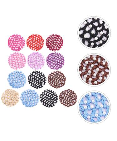 13pcs Pearl Hair Bun Net Set - Elastic Snood Hair Accessories for Ballet, Dance, Skating - Assorted Colors | Rhinestone Detail - Buy Online on GoSupps.com