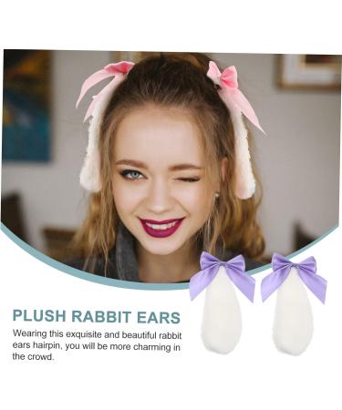 FRCOLOR 3 Pairs Plush Rabbit Ear Hair Clip womens hair clips bunny ears hair clip easter hair barrettes hair barrettes for women Cartoon Hair Clips cosplay pair clip Miss fabric - Buy Online on GoSupps.com