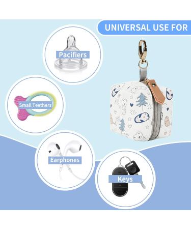 Pacifier Case Bag with Clip - Penguin Design | Holds 2 Pacifiers | Diaper Bag, Stroller, Purse | Outdoor Travel Essential - Buy Online on GoSupps.com