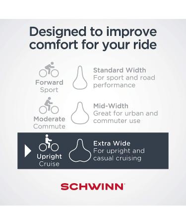 Schwinn Comfort Bike Seat - Noseless Foam Commuter Saddle - Buy Online on GoSupps.com