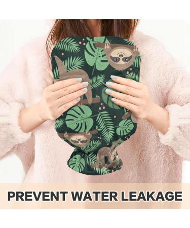 Naanle Palm Leaves Sloth Hot Water Bottle 1L - Transparent Warm Head Hand & Feet Warmer for Pain Relief & Therapy - Buy Online on GoSupps.com