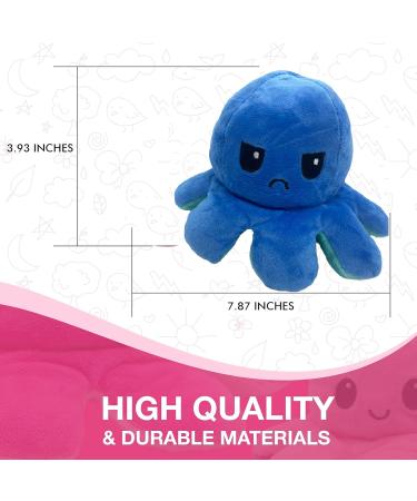 XEANCO Octopus Plushie - Double-Sided Flip Reversible Soft Stuffed Toy for Kids and Friends in Sea Green Blue | Perfect for Playing & Expressing Mood - Buy Online on GoSupps.com