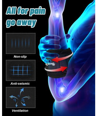 Seektop Elbow Brace - Adjustable Compression Support for Tennis Elbow Tendonitis Pain Relief - for Men & Women - Counterforce Strap for Golfers & GYM - 1 Black - Buy Online on GoSupps.com