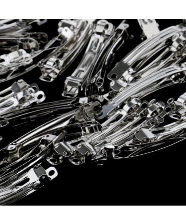 50 Pieces Retro Sliver Blank French Barrettes Hair Clips Craft Ribbon Bow DIY Elastic Tool - 7 x 58mm - Buy Online on GoSupps.com