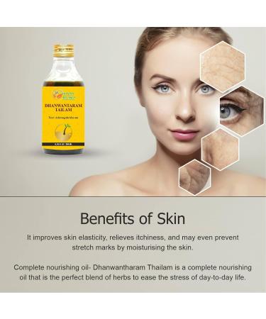 HERBS BOTANICA Dhanwantharam Thailam Oil - Relaxation & Skin Moisturizer Prevent Stretch Marks 200ml - Best Massage Oil for Post-Delivery Care - Buy Online on GoSupps.com