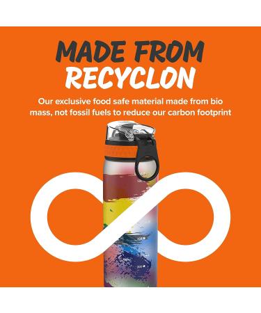 Ion8 Kid's One Touch On-The-Go Printed Water Bottle - Leakproof and BPA-Free Water Bottle - Fits Car Cup Holders and Kid's Backpacks 18 oz / 500 ml - Paint Splat - Buy Online on GoSupps.com