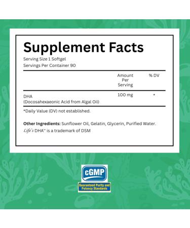 Kiddivit Algal Oil DHA Softgels for Kids Plant-Based Omega-3 from Algae 100 mg DHA per Softgel Supports Brain Eye and Nervous System Development Vegan 90 Softgels - Buy Online on GoSupps.com