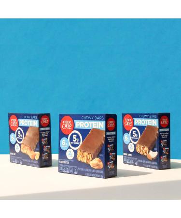 Fiber One Protein Chewy Bars - Caramel Nut, 5 Bars (1.17 oz Each) | High-Protein Snack - Buy Online on GoSupps.com