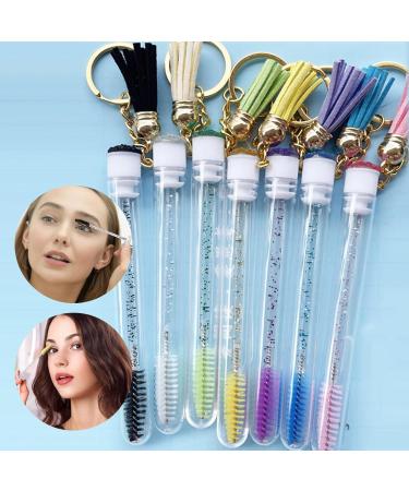 Eyelash Brush Tube with Keychain | Eyelash Diamond Empty Mascara Wand Tube Eyelash Brush - Eyebrow Applicator Lash Extension Supplies for Women Pengzi - Buy Online on GoSupps.com