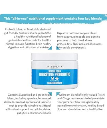 Dr. Mercola Pets Whole Food Digestive Probiotic - 3.32oz (94g) - Buy Online on GoSupps.com