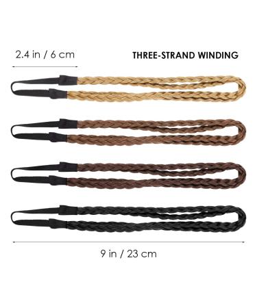 Lurrose 4PC Elastic Braided Hair Bands | Double Braided Twisted Head Wraps for Women & Girls | Random Colors - International Shipping Available - Buy Online on GoSupps.com