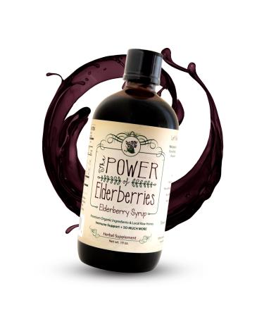The POWER of Elderberries Elderberry Syrup 19 oz | Handcrafted Sambucus Elderberry Liquid with Raw Honey | No Refined Sugar or Preservatives | Family Wellness Support