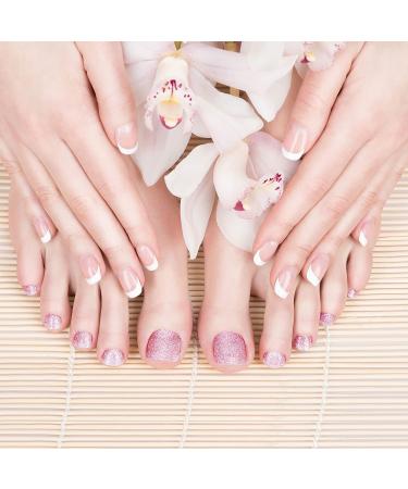 Glitter Toenail Polish Stickers - 440 Pieces, 20 Sheets, Adhesive Toe Nail Wraps with 2 Nail Files - Vivid Color for Girls - Buy Online on GoSupps.com