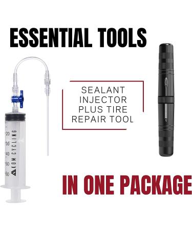 KOM Cycling Tubeless Sealant Injector Syringe and Presta Valve Core Removal Tool - Compatible with Stans No Tubes and Other Sealants - Tubeless Repair Tool Included - Buy Online on GoSupps.com