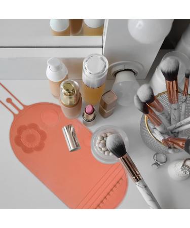 Silicone Makeup Pad - Silicone Cleanser for Cosmetic Brushes | Portable Cosmetic Cleaning Pads Scrubber Mat Pad for Foundation & Lip Brush brown - Buy Online on GoSupps.com