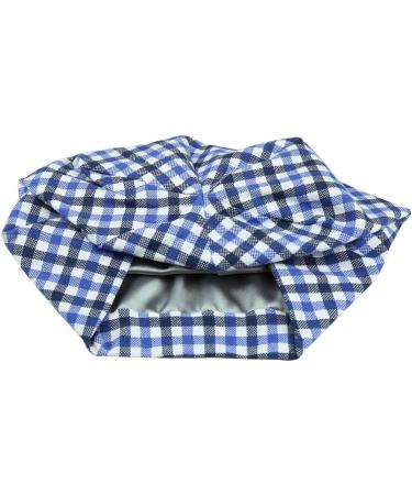 Breathable Blue White Elastic Sleep Caps with Satin Lining for Frizzy Hair - International Shipping Available - Buy Online on GoSupps.com