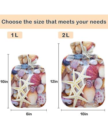 Colorful Naanle Hot Water Bottle - 1L Transparent for Bed Hand & Feet Relief | Pain Relief & Heat Therapy with Mussels & Sea Graves Design - Buy Online on GoSupps.com