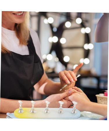 GOOHOCHY 1 Set nail practice holder gradient rainbow nail stan nail tips practice rack beauty nail holders acrylic trays for display nail stands for nail painting Fixture cosmetic plastic Yellow Blue 12.8x3.7cm - Buy Online on GoSupps.com