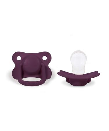 Filibabba Schnuller 2 Set |Baby pacifier made of silicone in beautiful matt colorsTemporary pacifier |Danish design |2 pieces with pacifier box (plum 6+ months)