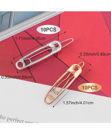 OIIKI 20PCS Goth Hair Clips | Safety Hair Pins for Women and Girls - Silver Gold Alloy Brooch Pin Shape Barrettes | Hollow Headwear Hair Accessories for Daily Use - Buy Online on GoSupps.com