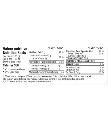Oatmeal Gold Natural Energy Bars | Energy Bars Made with All Natural & GMO Free Ingredients | Sweetened with Honey | 20g Protein 8g Fiber Omega 3 and 6 Source of Calcium & Iron (Box of 6 Peanut Butter Carob) Peanut Butter Carob Box of 6 - Buy Online on GoSupps.com
