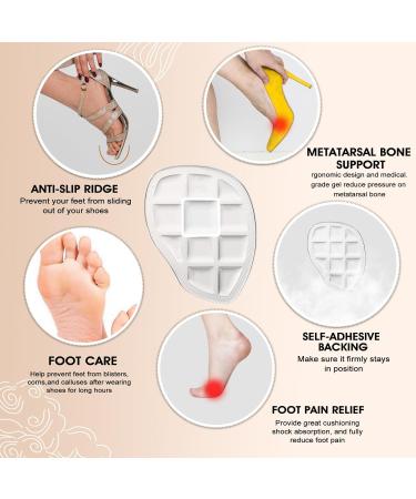 4 Pairs Metatarsal Pads for Women - Anti-Sliding Forefoot Cushions for Open Toe Shoes | Ball of Foot & Heel Inserts for All-Day Comfort & Pain Relief (Clear & Black - Buy Online on GoSupps.com