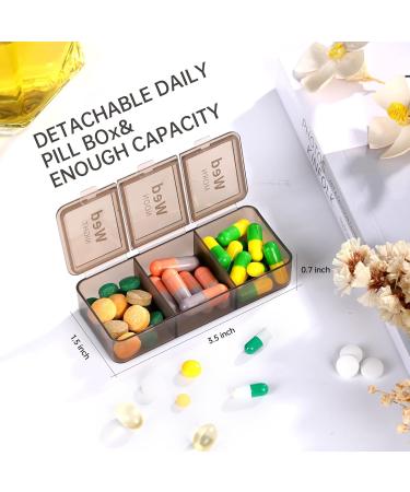 Weekly Pill Organizer for 7 Days | Travel Double-Sided Pill Box | 3 Times a Day Medicine Organizer | Vitamin & Fish Oil Holder - Buy Online on GoSupps.com