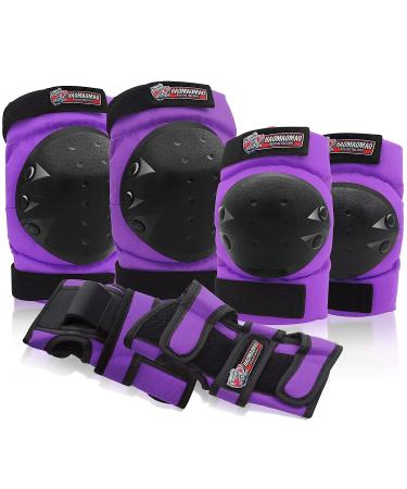 Haomaomao Adult/Child Protective Gear Set for Skateboarding, Cycling, and Roller Skating - Purple/Black (Medium) - Buy Online on GoSupps.com