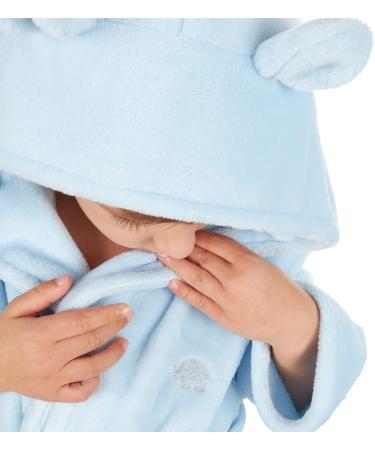 Undercover Lingerie Baby/Toddler Hooded Robe - Soft Fleece Bathrobe for Infants 18-24 Months - Blue Elephant - Buy Online on GoSupps.com