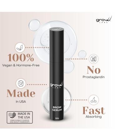 Grow Labs Eyebrow Growth Serum with Biotin & Peptides Regrow Eyebrow Hair Nourishing Formula for Thicker Fuller Natural-Looking Brows Vegan Cruelty-Free Made in USA 5 ml - Buy Online on GoSupps.com