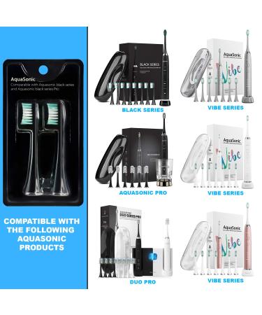 AquaSonic Black Series Replacement Brush Heads 2-Pack - Electric Toothbrush - Buy Online on GoSupps.com