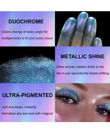 Afflano Holographic Eyeshadow Glitter - Silver Blue Multichrome Duo Chrome Eyeshadow - Buy Online on GoSupps.com