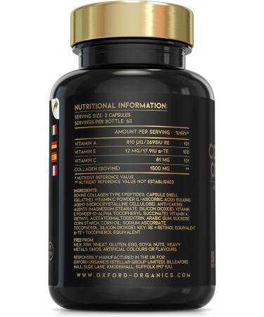 High Strength Advanced Collagen Complex for Radiant Hair, Skin & Nails - 1593mg | Premium Bovine Collagen Supplements for Women - 180 Caps - Buy Online on GoSupps.com