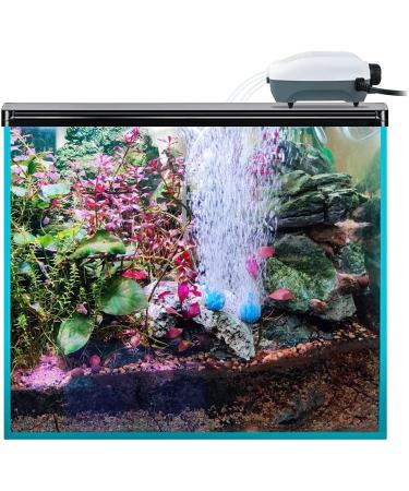 Hitop Dual Outlet Aquarium Air Pump - Whisper Quiet Oxygen Pump for 20-100 Gallon Fish Tanks - Buy Online on GoSupps.com