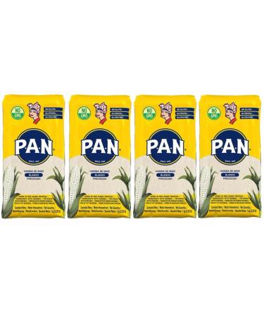 Harina PAN Pre-Cooked White Maize Meal - 1kg (Pack of 4)