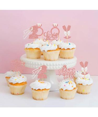 Keaziu 36 Pack Bride to be Cupcake Toppers Heart Love Bridal Skirt Miss to Mrs Cupcake Picks Bridal Shower Engagement Party Decoration Picks Rose Gold - Buy Online on GoSupps.com