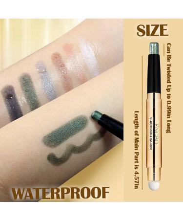DAGEDA Eyeshadow Stick Dual End Shimmer Eyeshadow Stick Pearl Eyeshadow Pencil Crayon Waterproof Long-lasting Glitter Eye Shadow Cream Stick with Soft Brush for Eye Makeup (11# Green Shimmer) - Buy Online on GoSupps.com