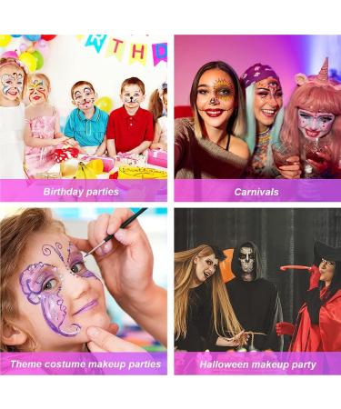 URAQT 12 Color Face Body Paint Palette Kit for Halloween Party - Non-Toxic & Washable Face Painting Set with Brushes, Stencils for Adults & Kids - Buy Online on GoSupps.com